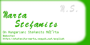 marta stefanits business card